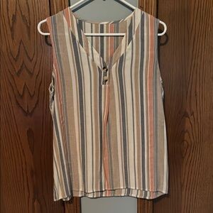 SHEIN Multicolor Striped V-Neck Tank Top